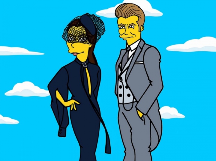 Transforman a Victoria y David Beckham en personajes de 'Los Simpson'. (Fotos: aleXsandro Palombo)